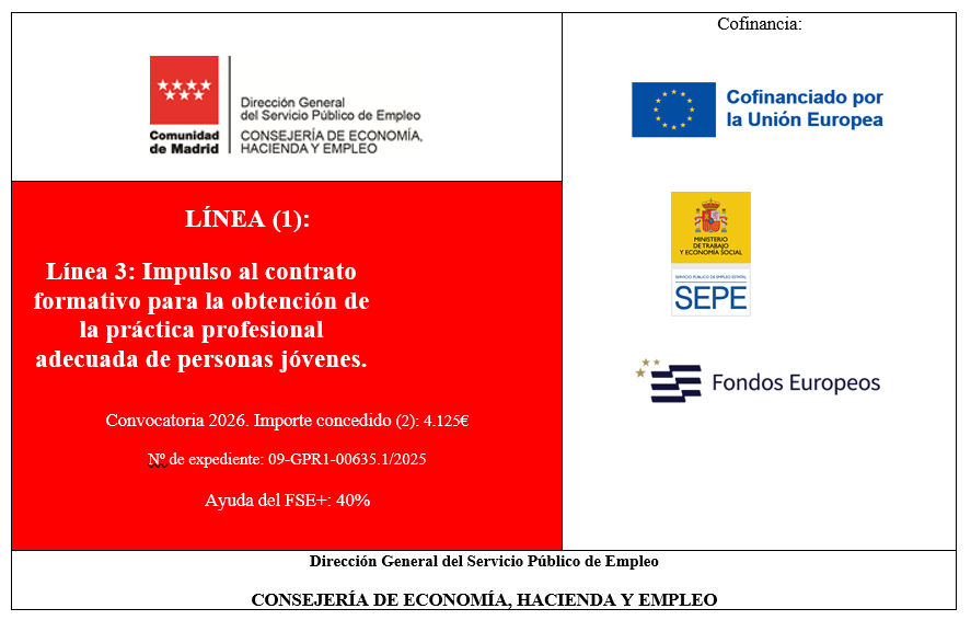 Impulso al contrato formativo para la obtención de la práctica profesional adecuada de personas jóvenes