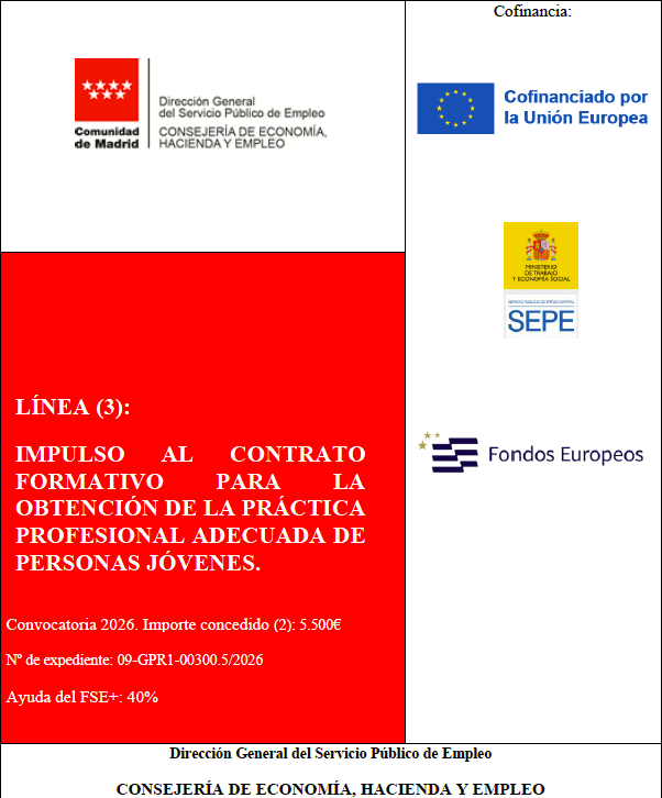 Impulso al contrato formativo para la obtención de la práctica profesional adecuada de personas jóvenes
